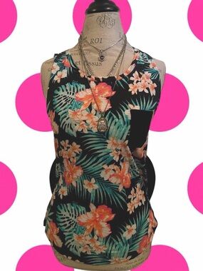 Y2K Victorias Secret PINK • Floral Hibiscus Flower Tank top • SIZE - SMALL